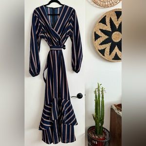 Pinstripe floor length dress PLUS SIZE 4X